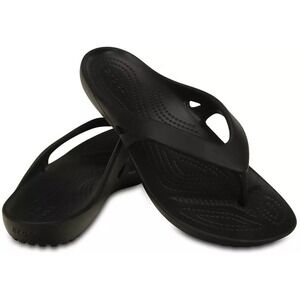 Crocs Womens Kadee II Flip Flop Black Size 6 NWT